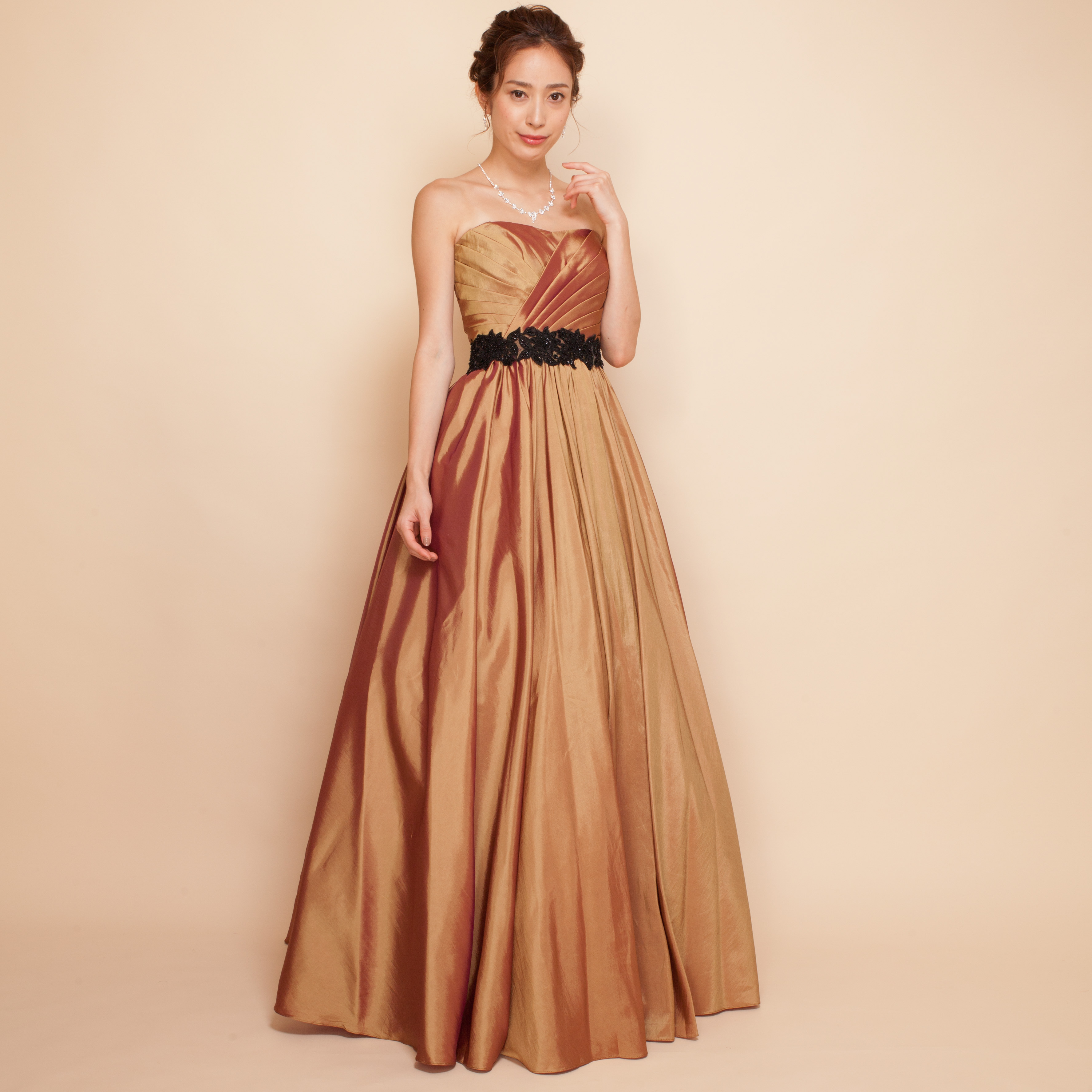 コッパーaラインウェストレースタフタステージドレス