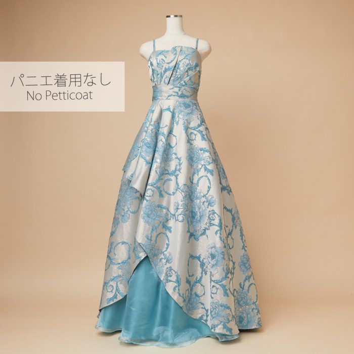 タックレイヤースカートオリーブブラウンジャガードドレス