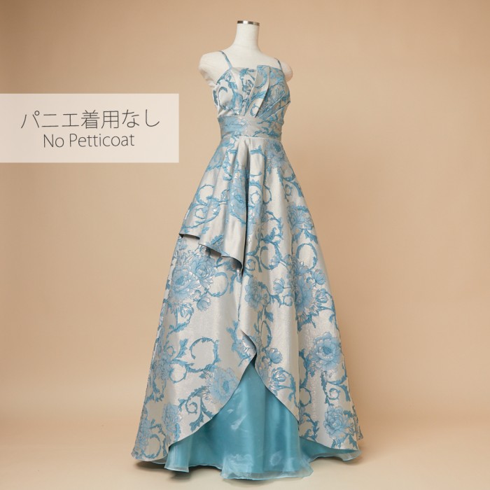 タックレイヤースカートオリーブブラウンジャガードドレス