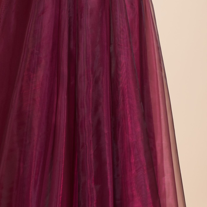 お値下げ】annabelle オーロラ オーガンジーレッドパープルフレアドレス